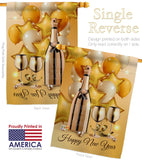 Golden New Year - New Year Winter Vertical Impressions Decorative Flags HG192266 Made In USA