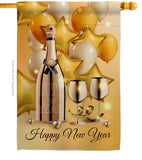 Golden New Year - New Year Winter Vertical Impressions Decorative Flags HG192266 Made In USA