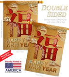 Blessing New Year - New Year Winter Vertical Impressions Decorative Flags HG192310 Made In USA