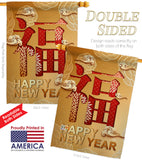 Blessing New Year - New Year Winter Vertical Impressions Decorative Flags HG192310 Made In USA