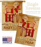 Blessing New Year - New Year Winter Vertical Impressions Decorative Flags HG192310 Made In USA