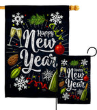 Winter New Year - New Year Winter Vertical Impressions Decorative Flags HG116027 Made In USA