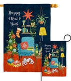 New Year Happy Place - New Year Winter Vertical Impressions Decorative Flags HG130294 Made In USA