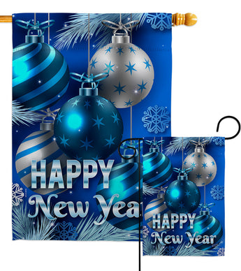 New Year Ornaments - New Year Winter Vertical Impressions Decorative Flags HG137367 Made In USA