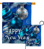 New Year Ornaments - New Year Winter Vertical Impressions Decorative Flags HG137367 Made In USA