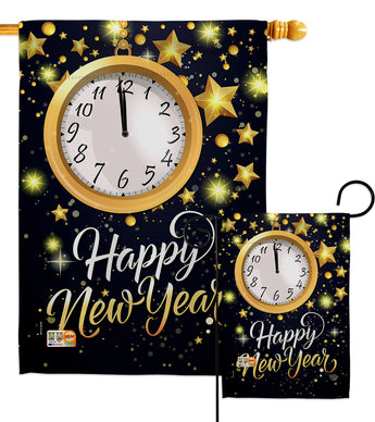 New Year Countdown - New Year Winter Vertical Impressions Decorative Flags HG192142 Made In USA