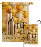 Golden New Year - New Year Winter Vertical Impressions Decorative Flags HG192266 Made In USA