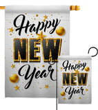 Happy New Year - New Year Winter Vertical Impressions Decorative Flags HG192295 Made In USA