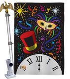 Mid Night - New Year Winter Vertical Impressions Decorative Flags HG116002 Made In USA