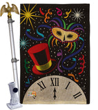 Mid Night - New Year Winter Vertical Impressions Decorative Flags HG116002 Made In USA