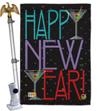 New Year Martini - New Year Winter Vertical Impressions Decorative Flags HG116009 Made In USA