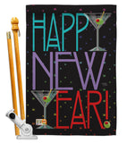 New Year Martini - New Year Winter Vertical Impressions Decorative Flags HG116009 Made In USA