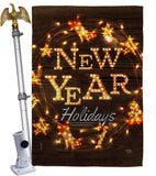 Brightly New Year - New Year Winter Vertical Impressions Decorative Flags HG116019 Made In USA
