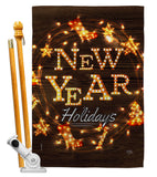 Brightly New Year - New Year Winter Vertical Impressions Decorative Flags HG116019 Made In USA