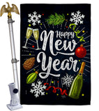 Winter New Year - New Year Winter Vertical Impressions Decorative Flags HG116027 Made In USA