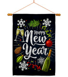 Winter New Year - New Year Winter Vertical Impressions Decorative Flags HG116027 Made In USA