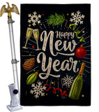 Winter New Year - New Year Winter Vertical Impressions Decorative Flags HG116027 Made In USA