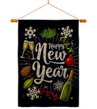 Winter New Year - New Year Winter Vertical Impressions Decorative Flags HG116027 Made In USA