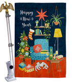 New Year Happy Place - New Year Winter Vertical Impressions Decorative Flags HG130294 Made In USA