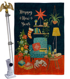 New Year Happy Place - New Year Winter Vertical Impressions Decorative Flags HG130294 Made In USA