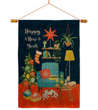 New Year Happy Place - New Year Winter Vertical Impressions Decorative Flags HG130294 Made In USA