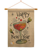 Cheers Happy New Year - New Year Winter Vertical Impressions Decorative Flags HG137120 Made In USA