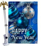 New Year Ornaments - New Year Winter Vertical Impressions Decorative Flags HG137367 Made In USA