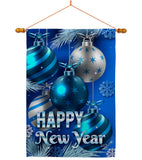 New Year Ornaments - New Year Winter Vertical Impressions Decorative Flags HG137367 Made In USA