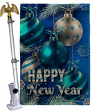 New Year Ornaments - New Year Winter Vertical Impressions Decorative Flags HG137367 Made In USA