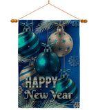 New Year Ornaments - New Year Winter Vertical Impressions Decorative Flags HG137367 Made In USA