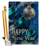 New Year Ornaments - New Year Winter Vertical Impressions Decorative Flags HG137367 Made In USA