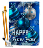 New Year Ornaments - New Year Winter Vertical Impressions Decorative Flags HG137367 Made In USA