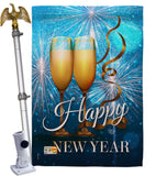 New Year Fireworks - New Year Winter Vertical Impressions Decorative Flags HG191075 Made In USA