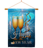 New Year Fireworks - New Year Winter Vertical Impressions Decorative Flags HG191075 Made In USA