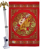 Chinese New Year Luck Arrive - New Year Winter Vertical Impressions Decorative Flags HG191179 Made In USA