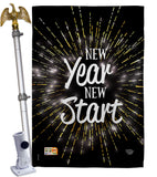 New Year New Start - New Year Winter Vertical Impressions Decorative Flags HG192046 Made In USA