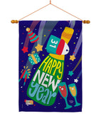 Celebrating New Year - New Year Winter Vertical Impressions Decorative Flags HG192049 Made In USA