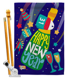 Celebrating New Year - New Year Winter Vertical Impressions Decorative Flags HG192049 Made In USA