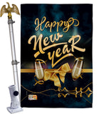 Cheerful New Year - New Year Winter Vertical Impressions Decorative Flags HG192146 Made In USA