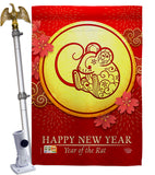 Rat of Year - New Year Winter Vertical Impressions Decorative Flags HG192178 Made In USA