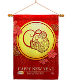 Rat of Year - New Year Winter Vertical Impressions Decorative Flags HG192178 Made In USA