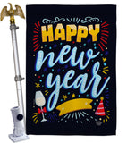 It New Year - New Year Winter Vertical Impressions Decorative Flags HG192252 Made In USA