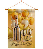 Golden New Year - New Year Winter Vertical Impressions Decorative Flags HG192266 Made In USA