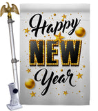 Happy New Year - New Year Winter Vertical Impressions Decorative Flags HG192295 Made In USA