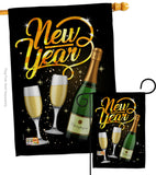 Cheers To Happy New Year - New Year Winter Vertical Impressions Decorative Flags HG116012 Made In USA