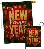 Lightful New Year - New Year Winter Vertical Impressions Decorative Flags HG116018 Made In USA