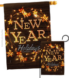 Brightly New Year - New Year Winter Vertical Impressions Decorative Flags HG116019 Made In USA