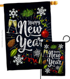 Winter New Year - New Year Winter Vertical Impressions Decorative Flags HG116027 Made In USA