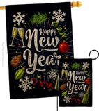 Winter New Year - New Year Winter Vertical Impressions Decorative Flags HG116027 Made In USA