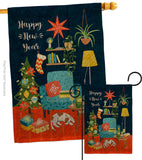 New Year Happy Place - New Year Winter Vertical Impressions Decorative Flags HG130294 Made In USA